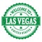 WELCOME TO LAS VEGAS - UNITED STATES, words written on green stamp