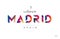 Welcome to madrid spain card and letter design typography icon