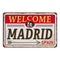 Welcome to Madrid Spain road sign vector