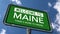 Welcome to Maine US State Road Sign, There's More to Maine Slogan, Close Up