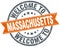 Welcome to Massachusetts orange round stamp