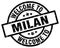 welcome to Milan stamp