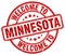 welcome to Minnesota red round stamp