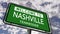 Welcome to Nashville Tennessee, USA City Road Sign Close Up Realistic Animation