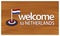 Welcome to Netherlands poster with Netherlands flag, time to travel Netherlands. vector illustration isolated