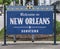 Welcome to New Orleans Downtown sign - NEW ORLEANS, LOUISIANA - APRIL 18, 2016