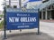 Welcome to New Orleans Downtown sign - NEW ORLEANS, LOUISIANA - APRIL 18, 2016