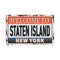 Welcome to New York Staten Island vintage rusty metal sign on a white background, vector illustration