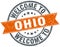 Welcome to Ohio orange round stamp