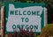 Welcome to Oregon Road Sign