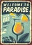Welcome to paradise old metal sign