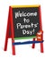 Welcome to Parents` Day Sign, Childrens Chalkboard Easel