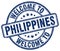 welcome to Philippines blue round stamp