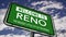 Welcome to Reno Nevada, The Biggest Little City in The World Slogan, Road Sign