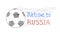 Welcome to Russia 2018. Vector Dots, lines Silhouette of a Football / Soccer ball isolated on white background