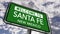 Welcome to Santa Fe New Mexico, US City Road Sign Close Up, Realistic Animation