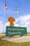 Welcome to Saskatchewan - sign and flags