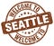 Welcome to Seattle brown round stamp