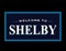 Welcome to Shelby on a black background