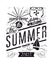 Welcome to the summer. Black-white typographic retro grunge poster. Vector illustration.