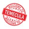 Welcome to Temecula. Impression of a round stamp with a scuff