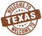 welcome to Texas brown round stamp