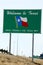 Welcome to Texas sign