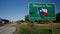 Welcome to Texas street sign on the highway - CADDO LAKE, UNITED STATES - NOVEMBER 05, 2022