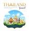 Welcome to Thailand travel building landmark, design background