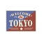 Welcome to tokyo - Vintage greeting card on a white Background