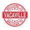 Welcome to VACAVILLE. Impression of a round stamp with a scuff