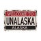 Welcome to valdez alaska vintage rusty metal sign on a white background, vector illustration