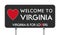 Welcome to Virginia road sign