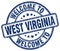 Welcome to West Virginia blue round stamp