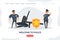 Welcome to Work Landing Page Template, Policemen Characters at Work Vector Illustration