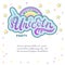 Welcome Unicorn party lettering as logotype, badge, patch and icon