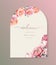 Welcome wedding arch sign. Calligraphy with watercolor botanical peonies. Abstract floral art background vector design