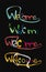 Welcome word, drawn lettering typographic element