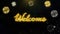 Welcome Written Gold Particles Exploding Fireworks Display 1