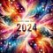 Welcoming 2024: Vibrant New Year Celebration Backdrop