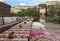 A welcoming view of an old cafe in a high-rise Turkish courtyard in Cappadocia