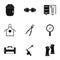 Welder construction icon set, simple style