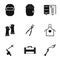 Welder equipment icon set, simple style