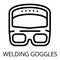 Welder goggles icon, outline style