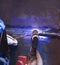 welder hands weld two pieces of metal using argon torch and filler rod, argon welding