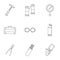 Welder profession icon set, outline style