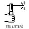 Welder ten letters icon, outline style