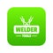 Welder work icon green vector