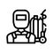 Welder worker line icon vector illustration flat