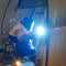 A welder working at shipyard